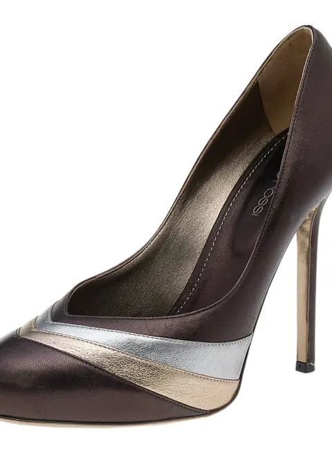 Sergio Rossi Tri Color Leather Pumps Size 37.5