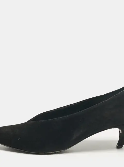 Sergio Rossi Black Suede Pointed Toe Pumps Size 38.5