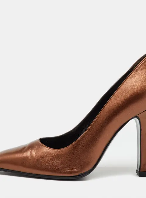 Sergio Rossi Metallic Brown Leather Pumps Size 37