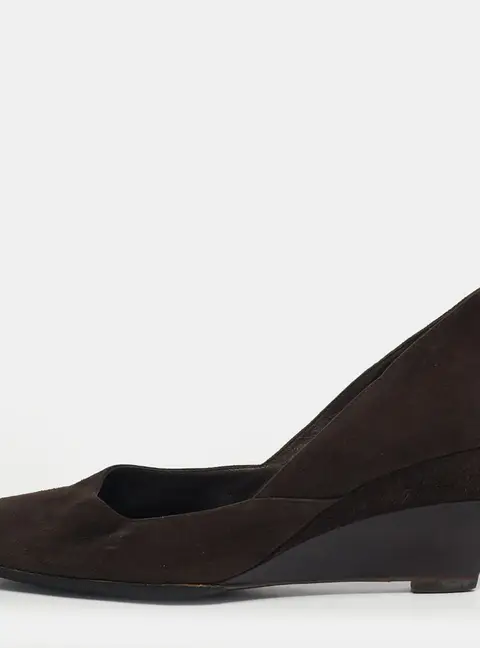 Sergio Rossi Size 39 Brown Suede Wedge Pumps
