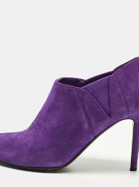 Sergio Rossi Size 39.5 Purple Suede Ankle Booties