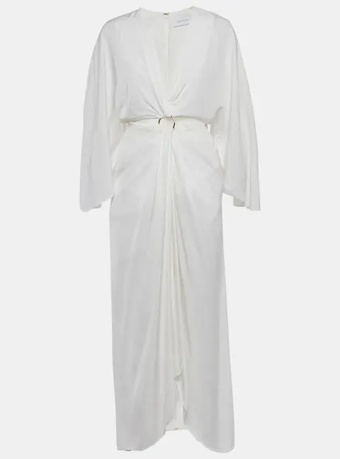 Significant Other White Textured Crepe Provence Cutout Maxi Dress S