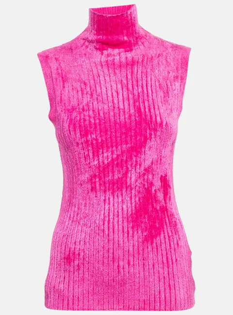 Sies Marjan Fuchsia Pink Rib Knit Turtle Neck Top M