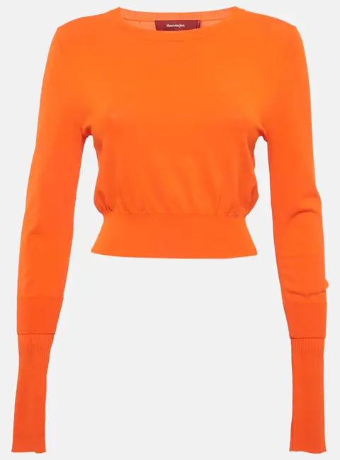 Sies Marjan Orange Knit Gwin Crop Crew Sweater M