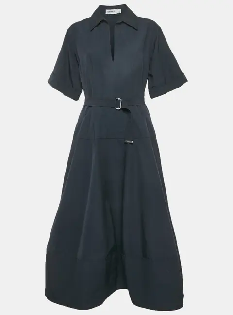 Simkhai Navy Blue Cotton Belted Maxi Dress M