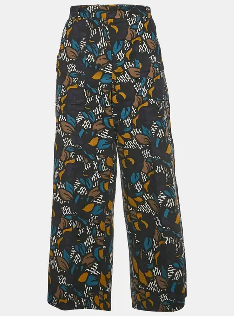 S'Max Mara Multicolour Cotton Blend Wide Leg Trousers M/Waist 32"