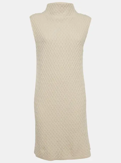 Max Mara Light Beige Wool Blend Sleeveless Dress M