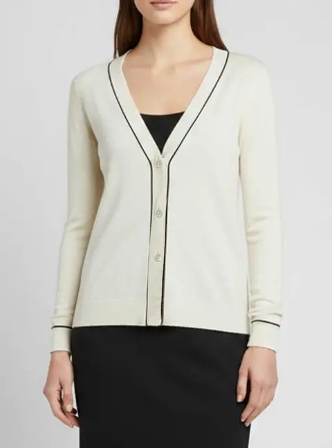 S'Max Mara Cream Silk Blend Button Front Cardigan S