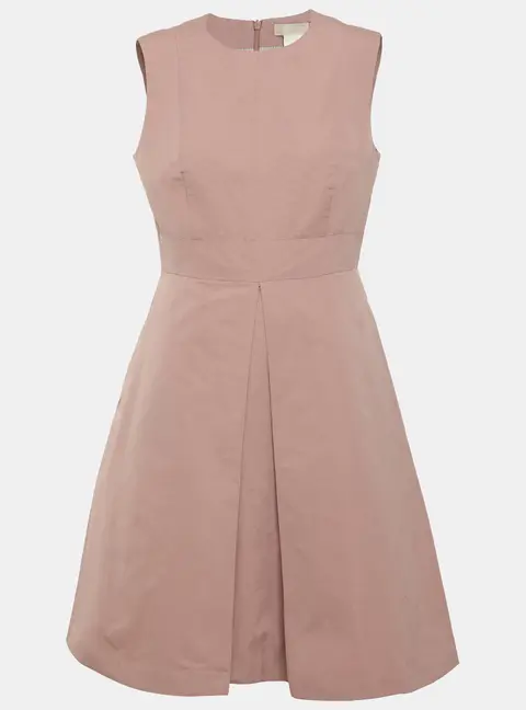 S'Max Mara Dusty Pink Satin Sleeveless Knee Length Dress S