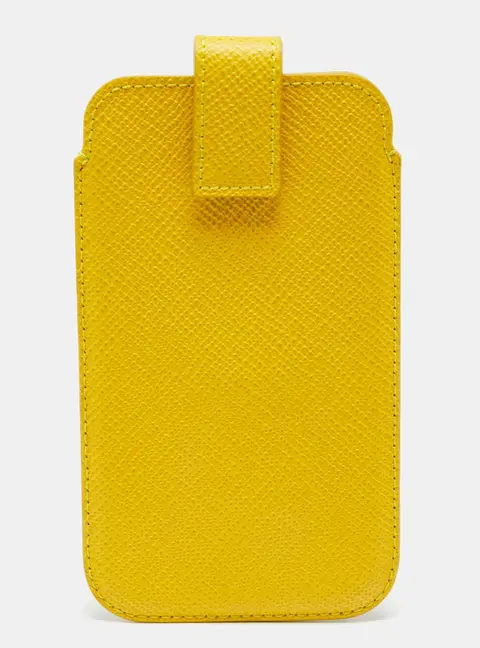 Smythson Yellow Leather Phone Cover