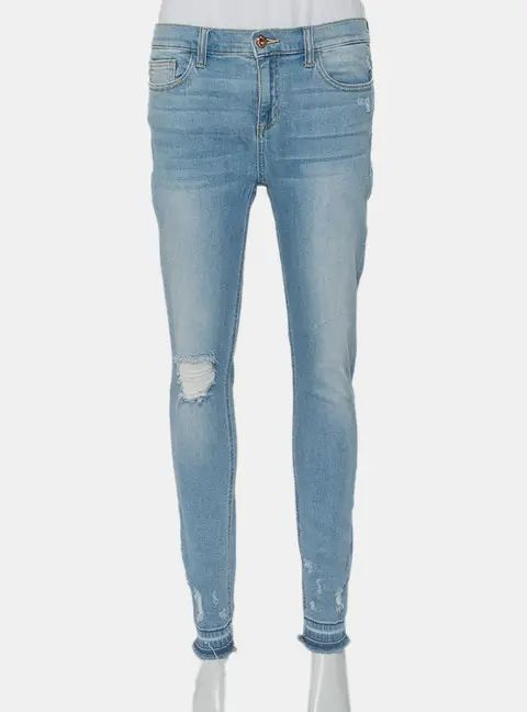 Sneak Peek Blue Denim Distressed Skinny Jeans M