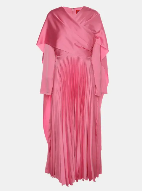 Solace London Pink Satin Long Dress M
