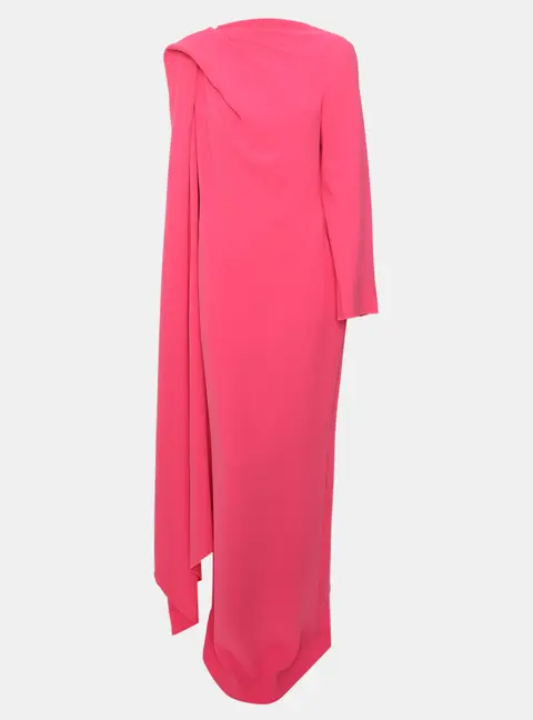 Solace London Pink Crepe Lydia Maxi Dress L