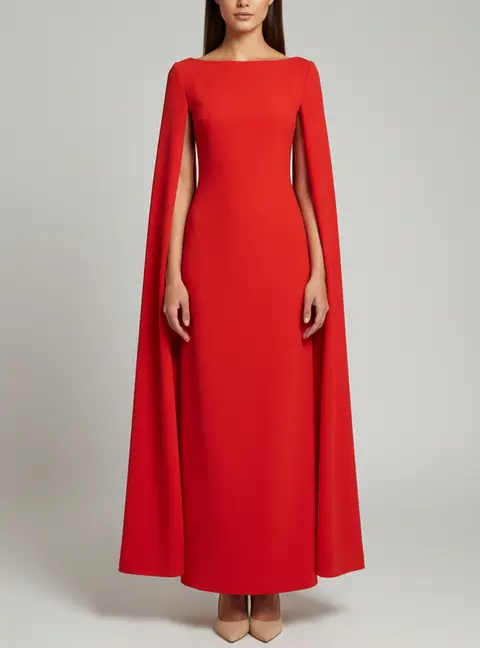 Solace London Red Crepe Sadie Maxi Dress S