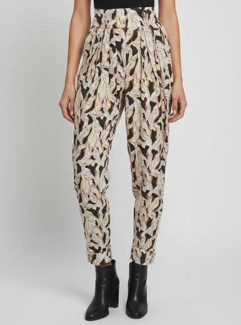 Sonia Rykiel Abstract Print Crepe Regular Fit Pants M