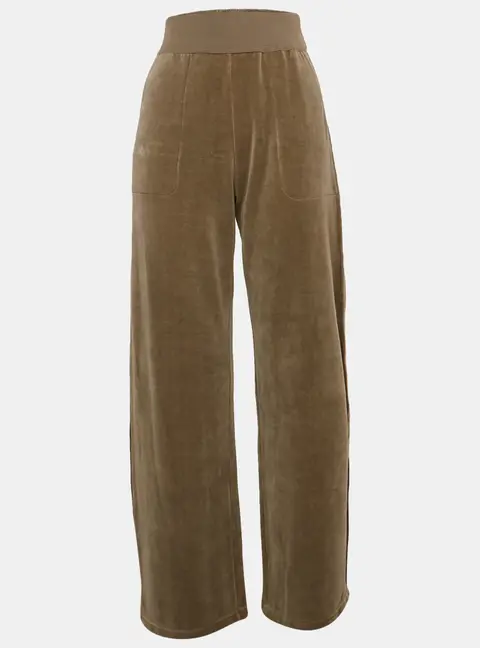 Sonia Rykiel Grey Velvet Wide-Leg Trousers S