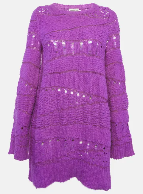 Sonia Rykiel Purple Open Knit Sweater M