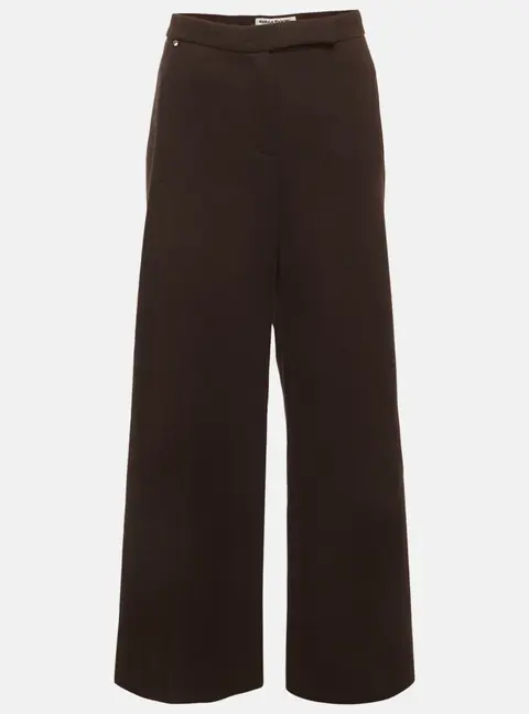 Sonia Rykiel Burgundy Wool Wide-Leg Trousers L