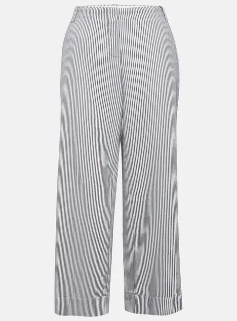 Sonia Rykiel White Striped Cotton Trousers M