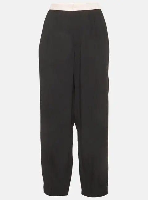 Sonia Rykiel Black Crepe Pleated Trousers L