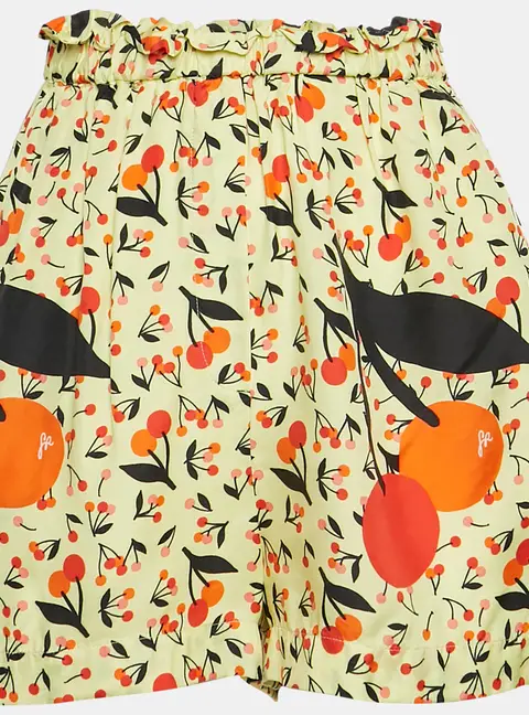 Sonia Rykiel Yellow Printed Crepe Shorts S
