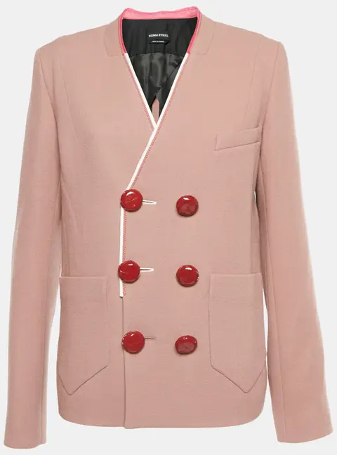 Sonia Rykiel Pink Wool Double Breasted Jacket L