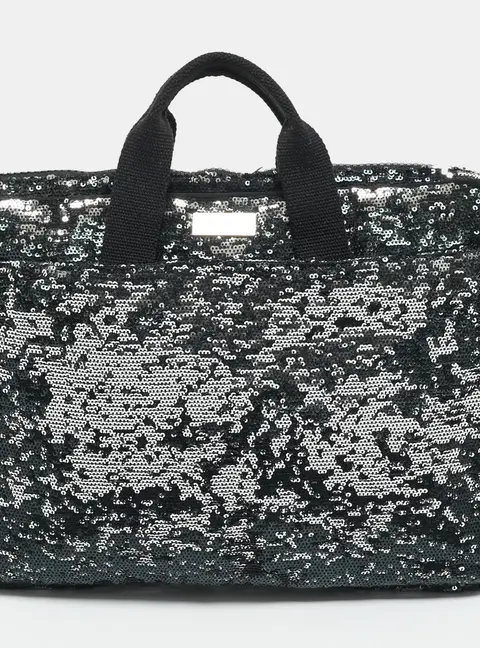 Sonia Rykiel Black/Silver Sequins Laptop Bag