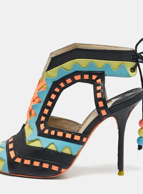 Sophia Webster Riko Size 38 Multicolor Leather Ankle Strap Sandals