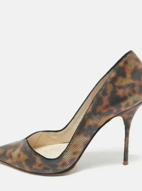 Sophia Webster Brown Printed Leather Izzy Pumps Size 37