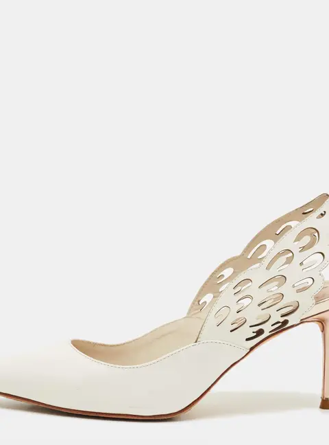 Sophia Webster Angelo Size 35.5 Beige Leather Slingback Pumps