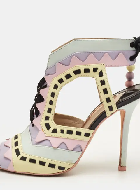 Sophia Webster Size 38 Multicolor Leather Riko Cut Out Sandals