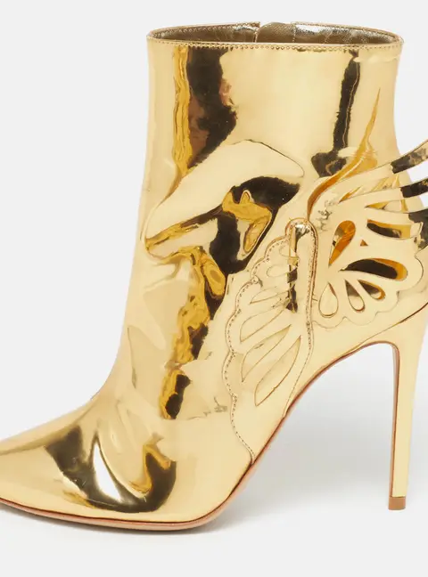 Sophia Webster Heavenly Size 38 Gold Leather Ankle Boots