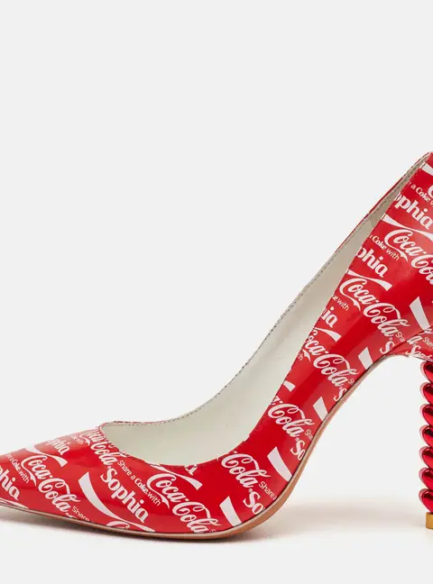 Sophia Webster x Coca-Cola Size 38 Red Patent Leather Pointed Toe Pumps