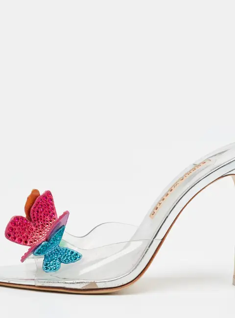 Sophia Webster Vanessa Size 40 Transparent Leather and PVC Slide Sandals