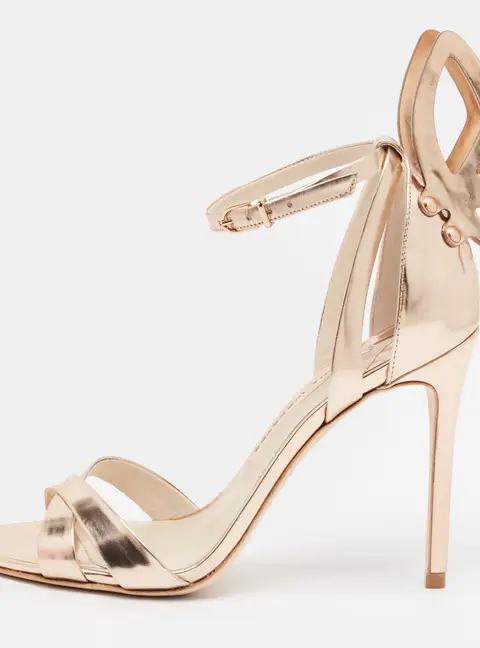 Sophia Webster Evangeline Size 37 Gold Leather Ankle Strap Sandals