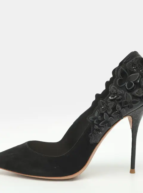 Sophia Webster Harmony Butterfly Size 40 Black Leather and Suede Pumps