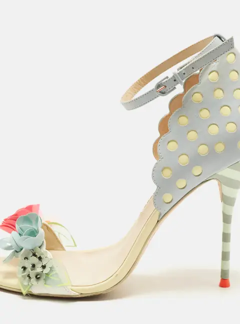 Sophia Webster Lilico Floral Embellished Size 41 Multicolor Leather Ankle Strap Sandals