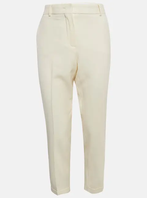 Sportmax Cream Wool Skinny Formal Trousers M