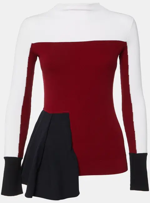 Sportmax Multicolor Knit Pleat Detail Top S
