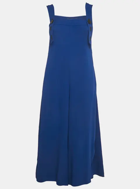 Sportmax Blue Crepe Shoulder Strap Jumpsuit XS