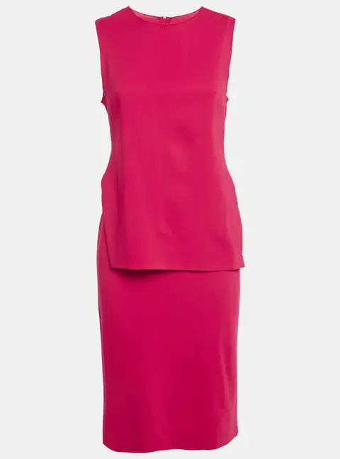 Sportmax Fuchsia Pink Jersey Sleeveless Knee-Length Dress M
