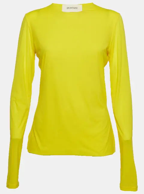Sportmax Yellow Jersey Long Sleeve T-Shirt M