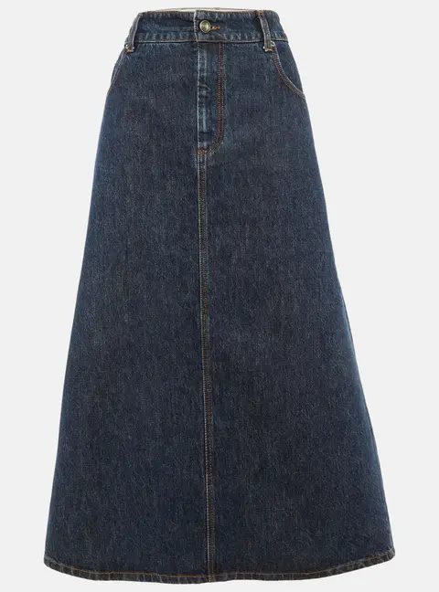 Sportmax Blue Denim Long Skirt L
