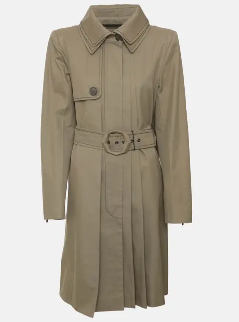 Sportmax Khaki Green Gabardine Trench Coat M