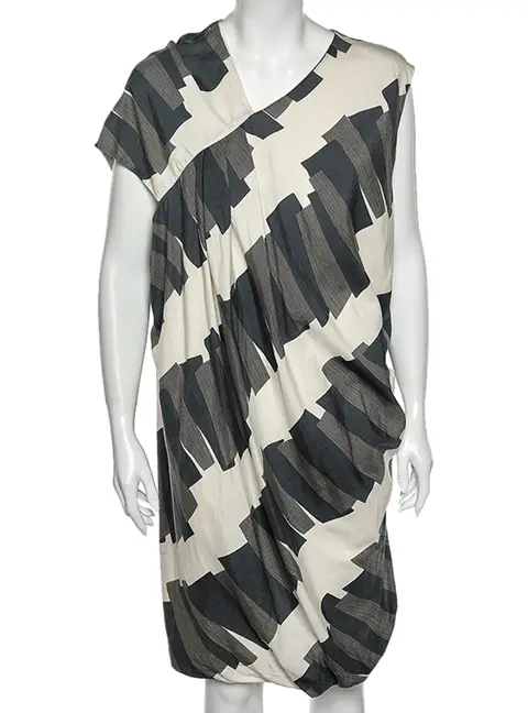 Sportmax Multicolored Printed Cotton Pleated Detailed Dress  M