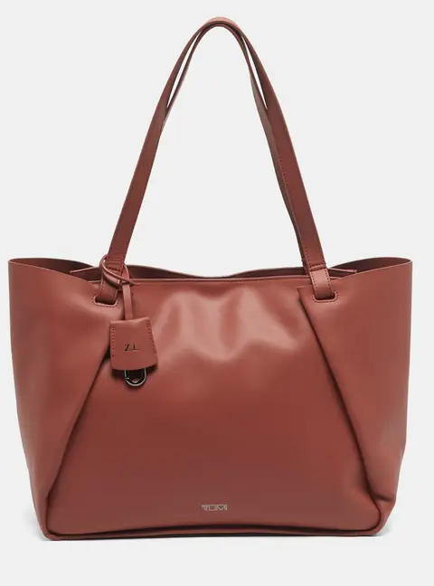 TUMI Brick Brown Leather Valorie Tote