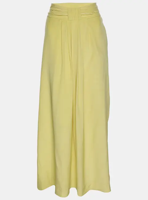 Twenty8Twelve Yellow Silk Pleated Midi Skirt S