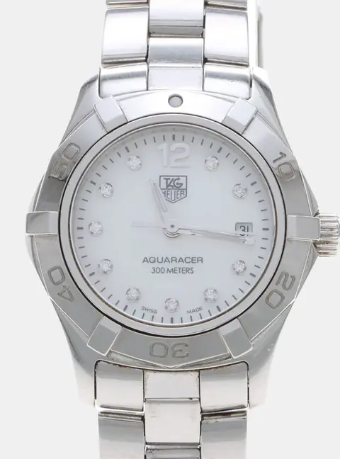 Tag Heuer Aquaracer WAF1415 Quartz White Diamonds Stainless Steel Women's Wristwatch 28mm