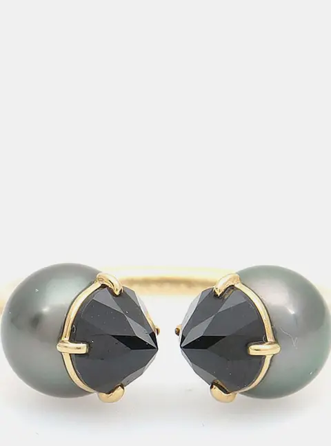 Tasaki Rebellion Pearl 18k Yellow Gold Ring EU 45