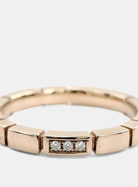 Tasaki 18k Rose Gold Diamond Piano Ring EU 46.5